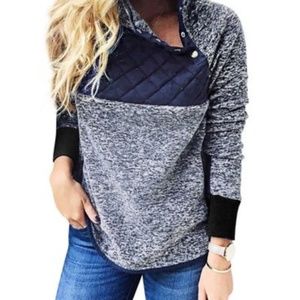 Button up fuzzy fur sweater